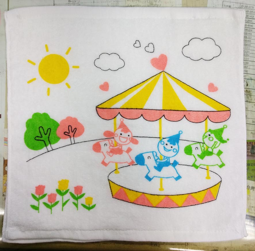 兒童節印花方巾