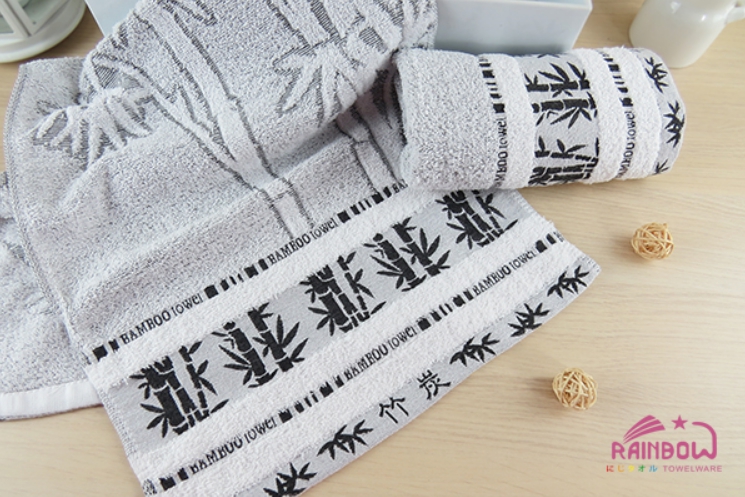 竹炭紗緹花毛巾