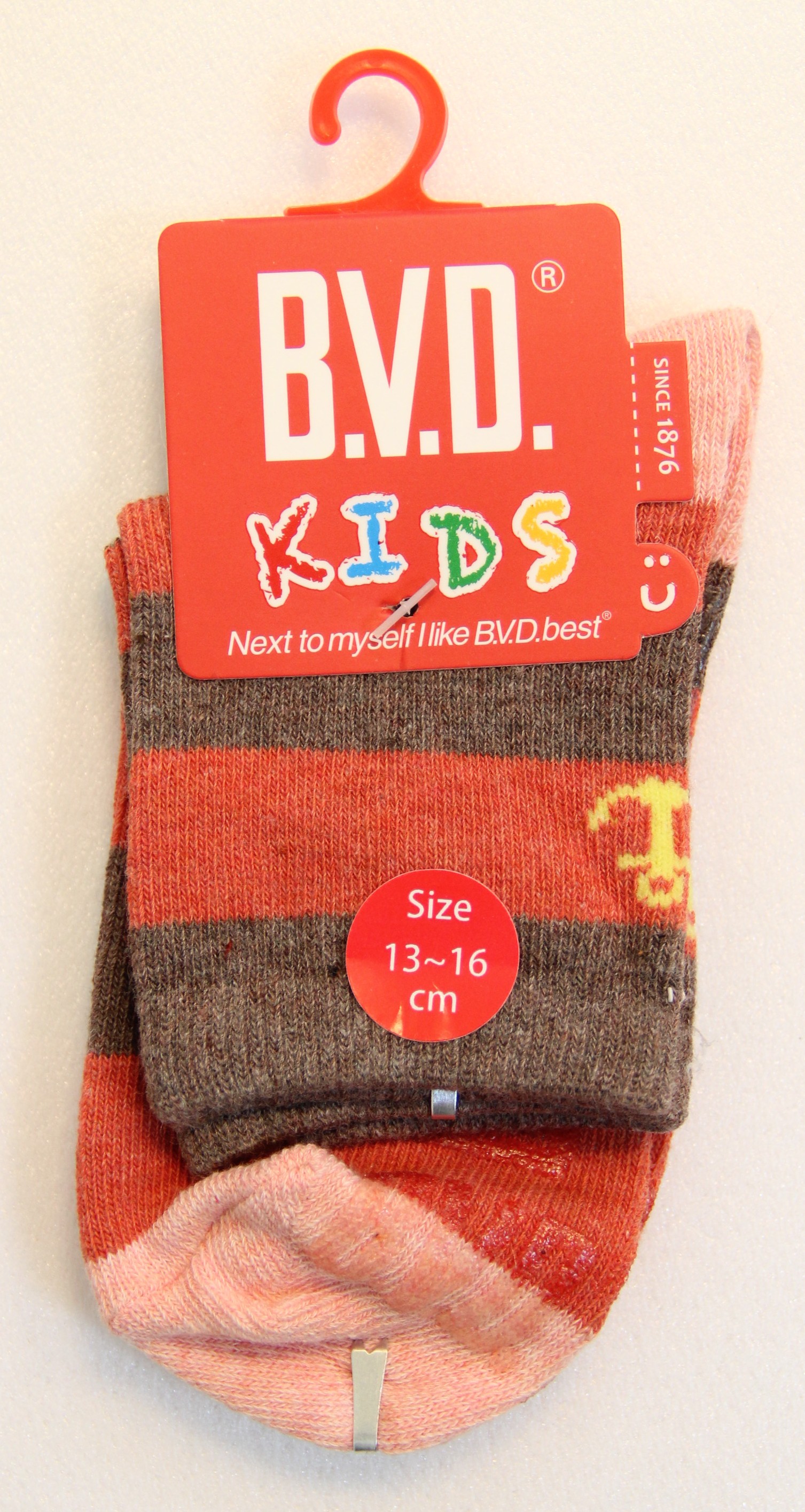 B.V.D條紋海錨3/4童襪(13-16CM)
