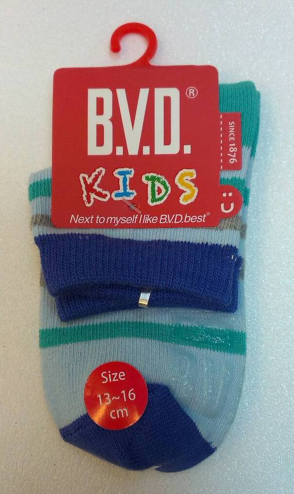 B.V.D舒適橫紋1/2童襪(13-16CM)