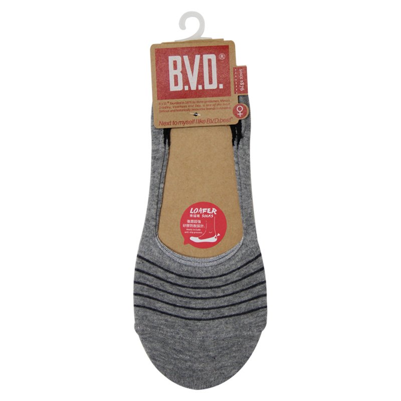 BVD簡約條紋休閒女襪套