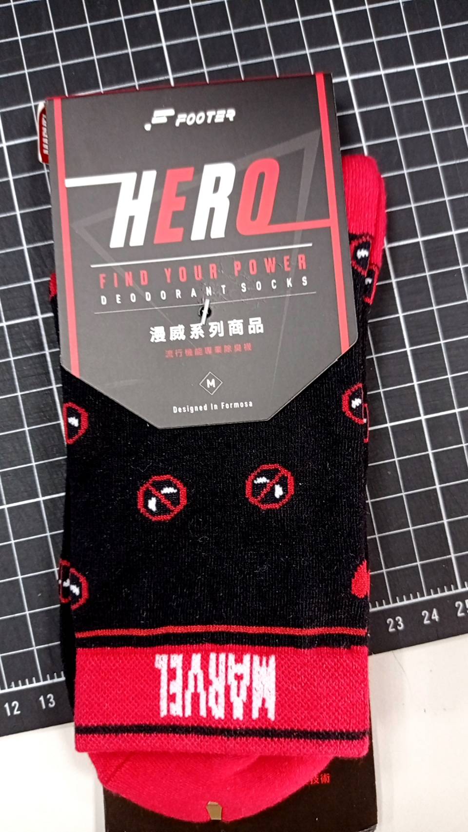 MARVEL．微分子襪死侍款（女）M