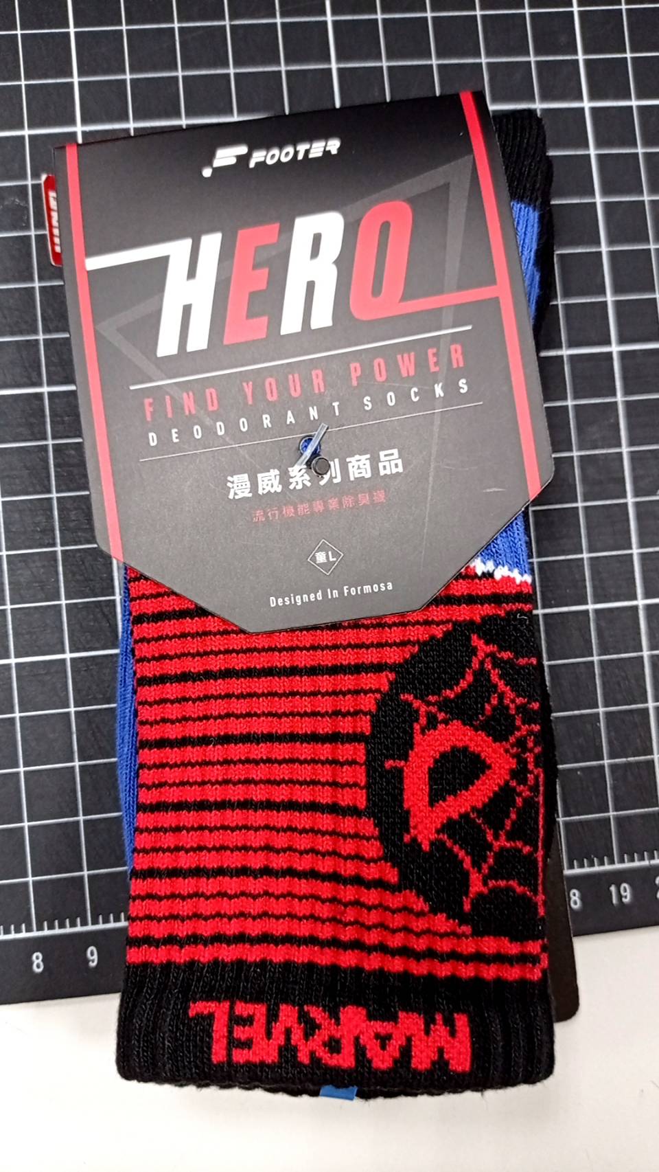 MARVEL．運動氣墊襪蜘蛛人款（童）L