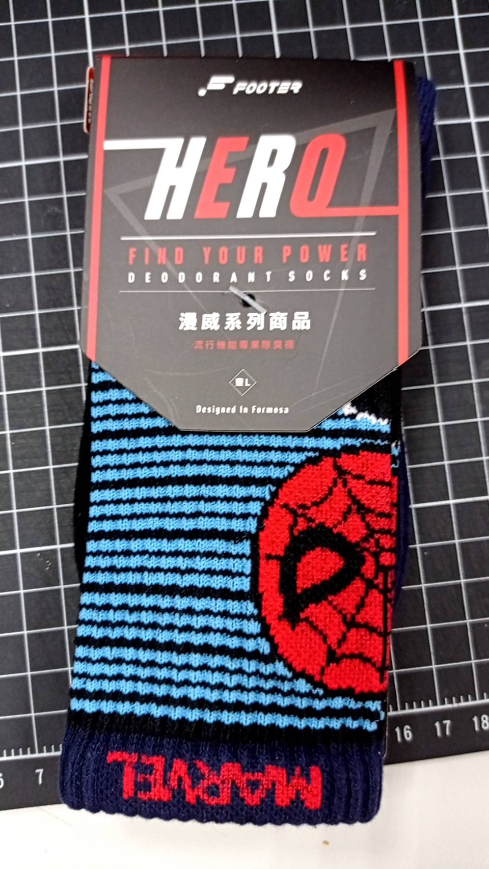 MARVEL．運動氣墊襪蜘蛛人款（童）L