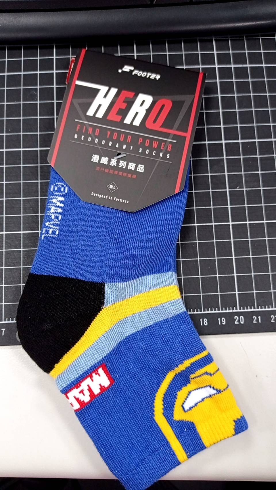 MARVEL．運動氣墊襪鋼鐵人款（童）L