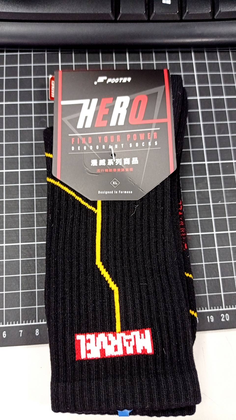MARVEL．運動氣墊襪鋼鐵人款（男）XL