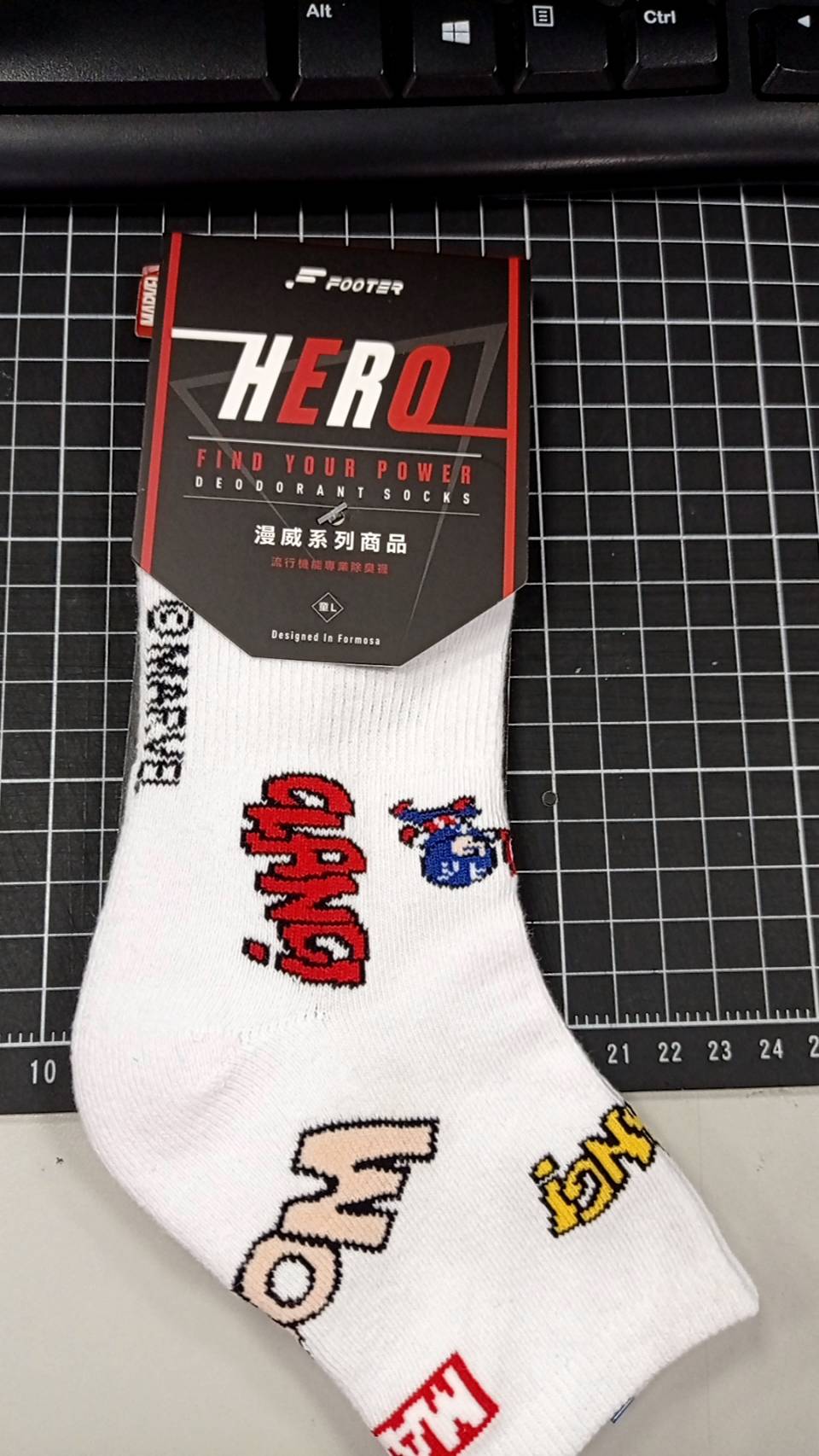 MARVEL．運動氣墊襪美國隊長款（童）L