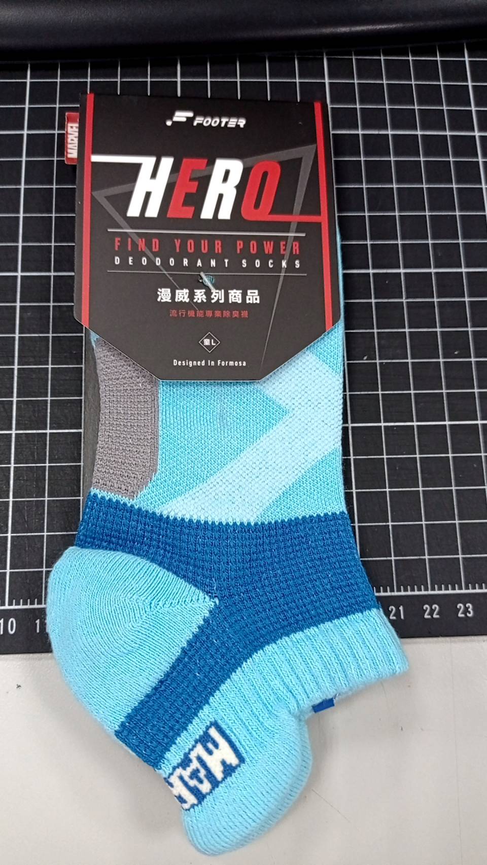 MARVEL．輕壓力襪經典LOGO款（童）L	