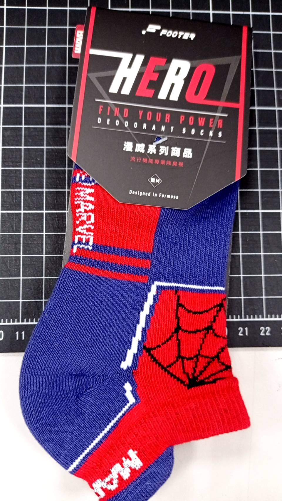 MARVEL．運動氣墊襪蜘蛛人款（童）M