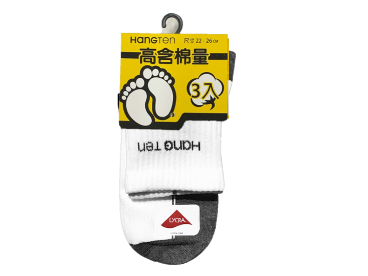 Hangten高棉1/2陰陽襪三入組