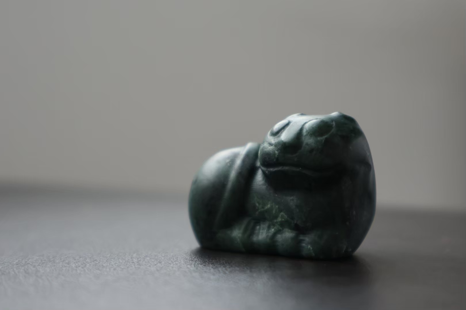 JEmarble天然大理石造型冰石墨玉貓綠