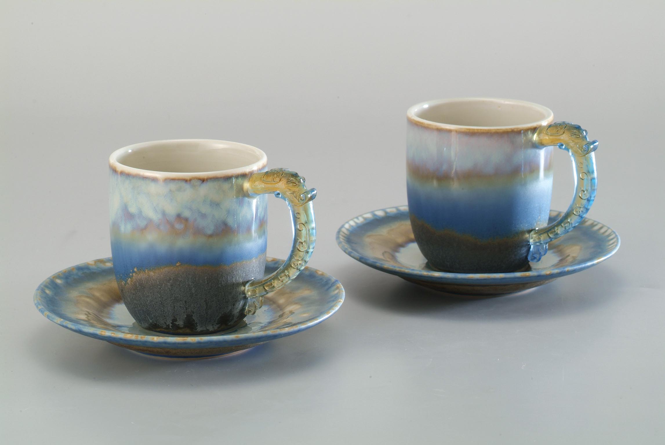 山水小對杯