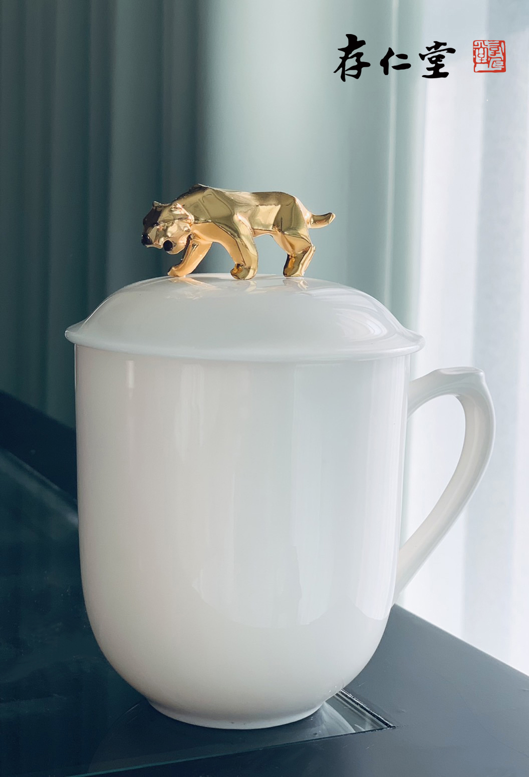 虎爺小凍玉蓋杯
