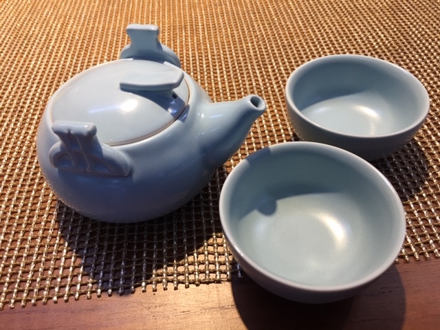 仿汝窯爐石茶壺杯組