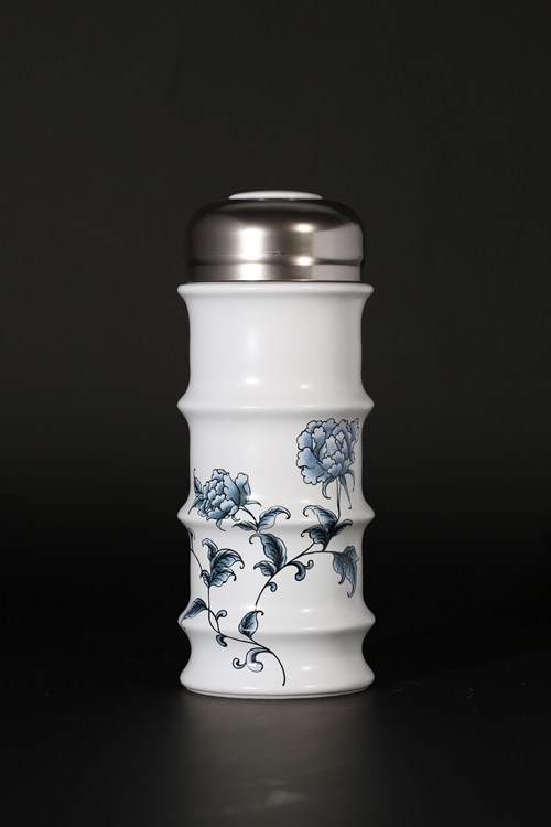 瓷之華青花牡丹節節高升雙層杯