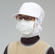 耳扣式頸寬條全布帽