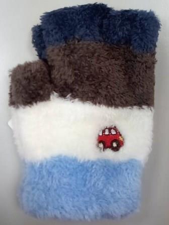 童萊卡四色刺繡半指手套