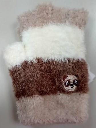 童萊卡四色刺繡半指手套