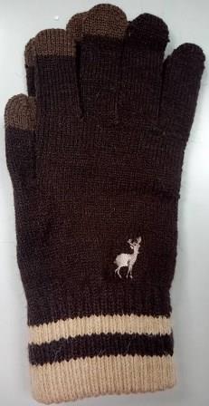 男士刺繡麋鹿觸控手套