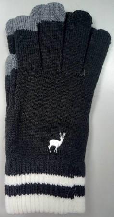 男士刺繡麋鹿觸控手套