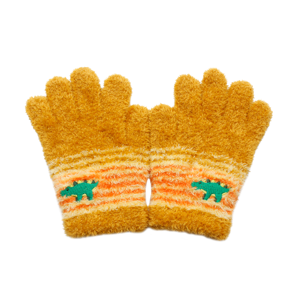 童劍龍刺繡萊卡手套-芥黃