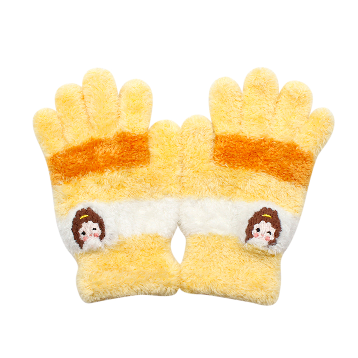 童公主刺繡萊卡手套-膚黃