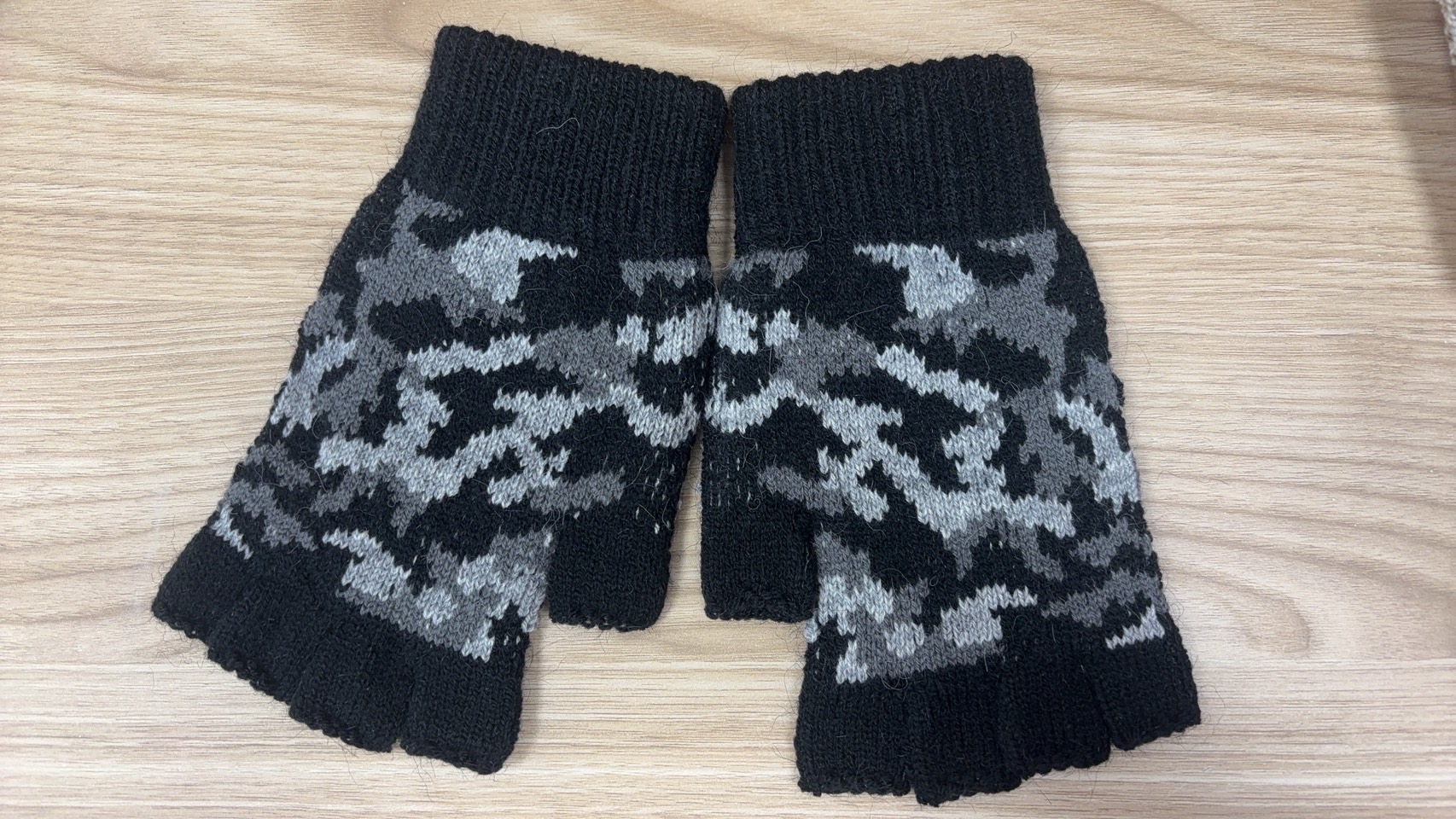 女士迷彩風半指手套