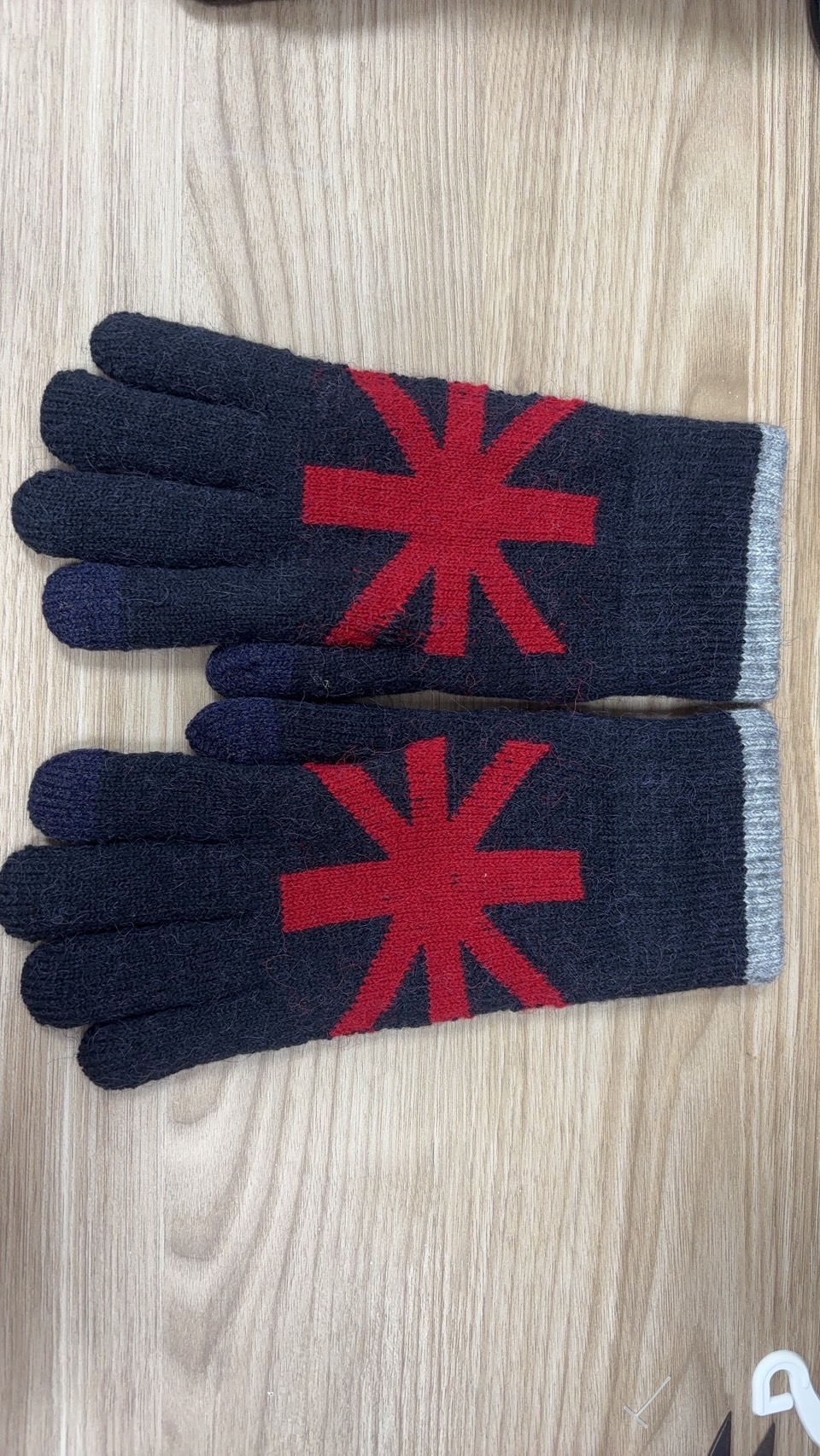 男士英國旗觸控雙層手套