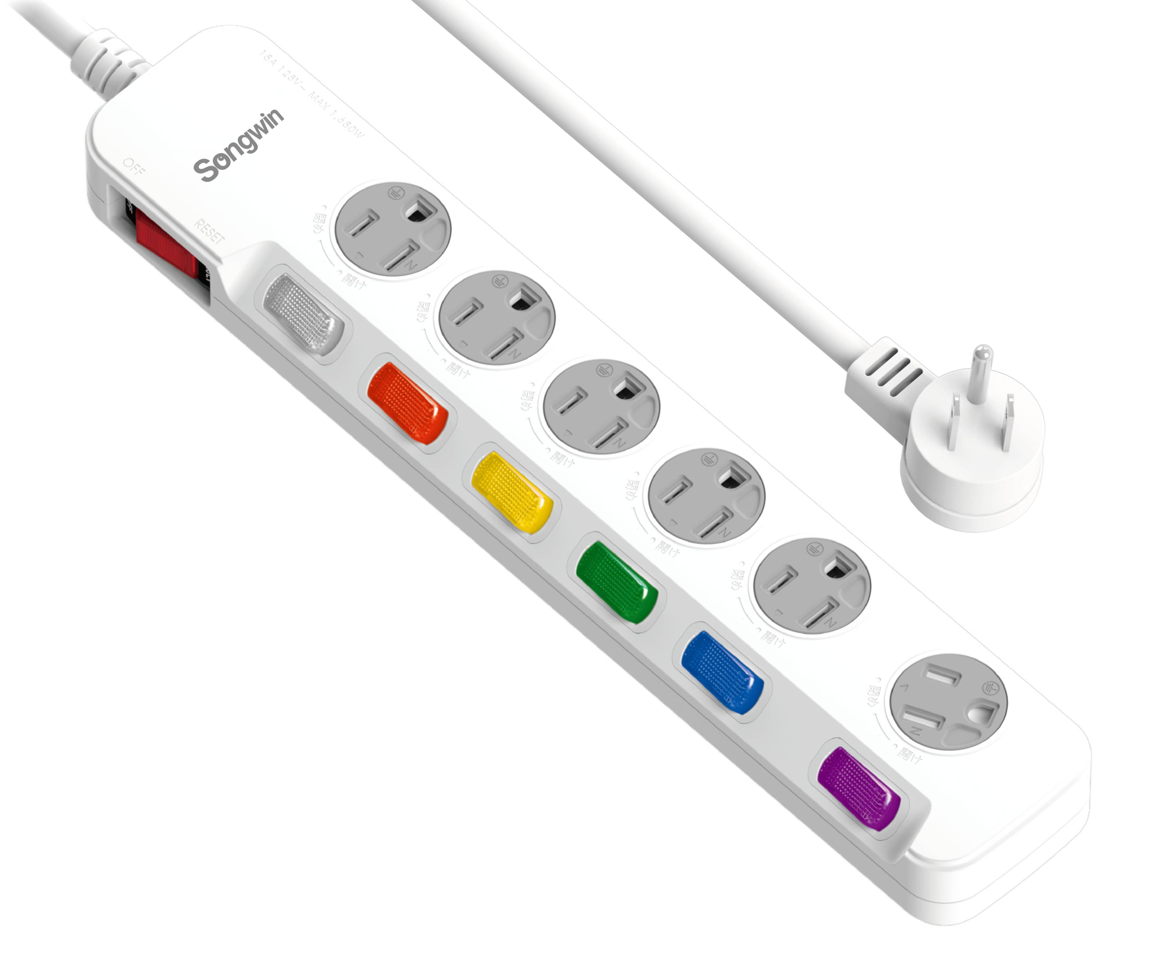 延長用電源線組(2P+E)
